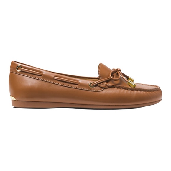 Michael Kors Brown Leather Sutton Moccasin/ Loafers, Comfort, Gold Accents, 9.5M - Picture 1 of 15
